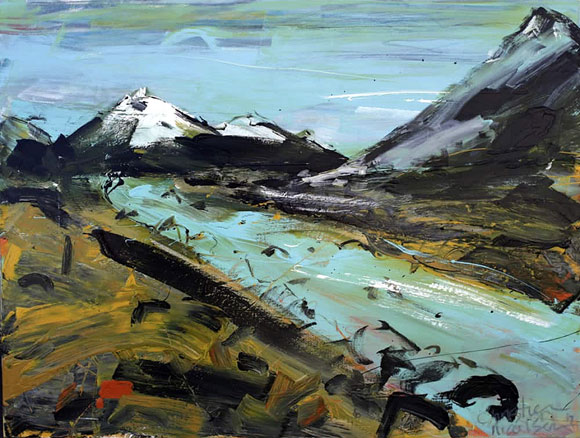 Christian Nicolson nz abstract artist, hooker valley
